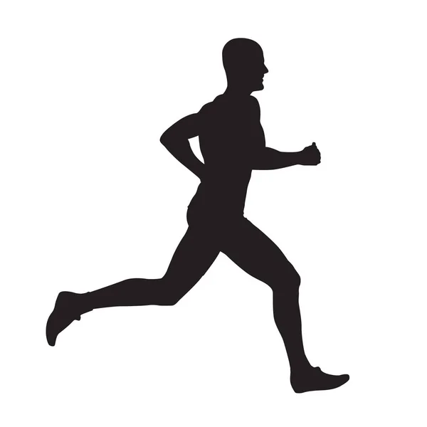 Runner silhouette vettoriale isolata — Vettoriale Stock