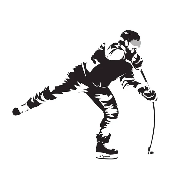 冰上曲棍球运动员在射击，抽象矢量剪影 — 图库矢量图片
