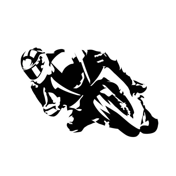 Motociclista da strada, silhouette vettoriale astratta — Vettoriale Stock