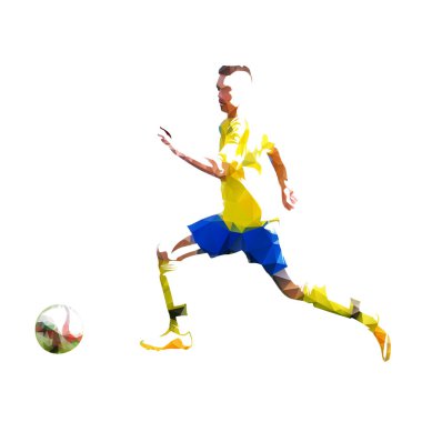 Futbol oyuncusu, soyut geometrik vektör siluet