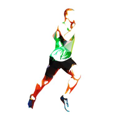Vektör runner, soyut geometrik sililhouette