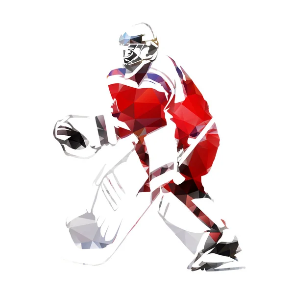 Ice hockey goalie, abstract vector silhouette — Stock Vector