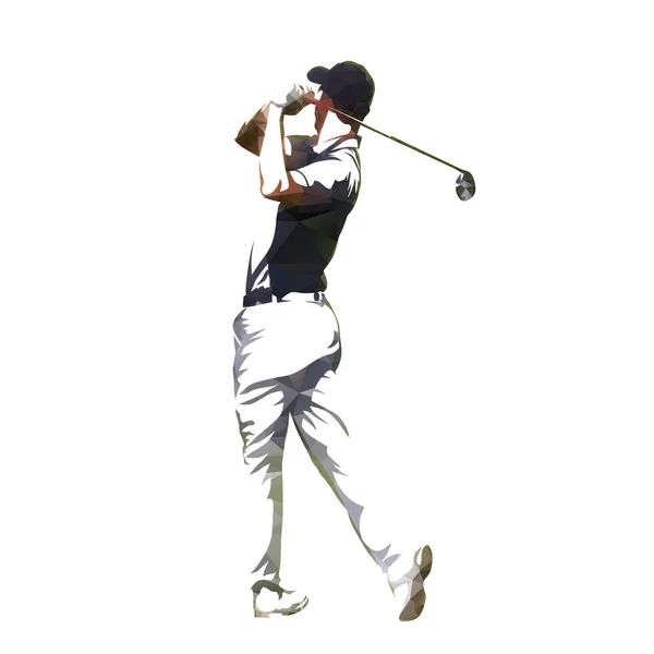 Golf spelare abstrakta geometriska vektor silhuett — Stock vektor