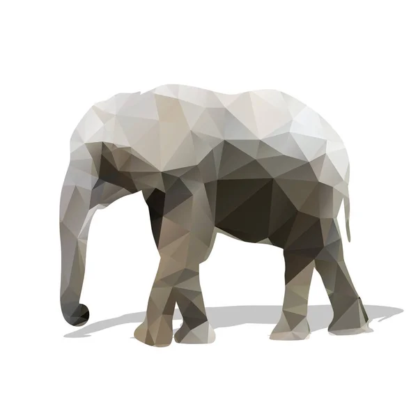 Геометрический силуэт слона — стоковый вектор