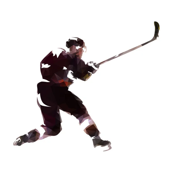 Joueur de hockey sur glace, vecteur abstrait géométrique isolé illustrati — Image vectorielle