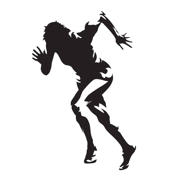 Femme en fuite, silhouette vectorielle abstraite — Image vectorielle