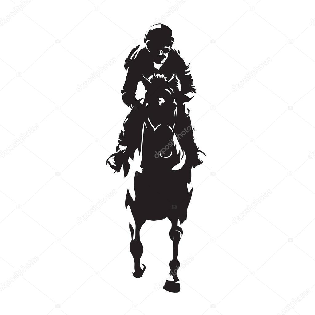 Horse racing, abstract vector silhouette