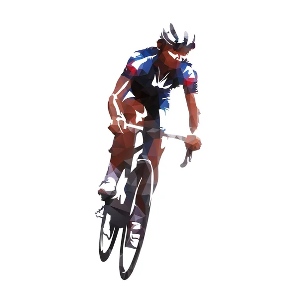 Велосипедист, абстрактный геометрический велогонщик — стоковый вектор