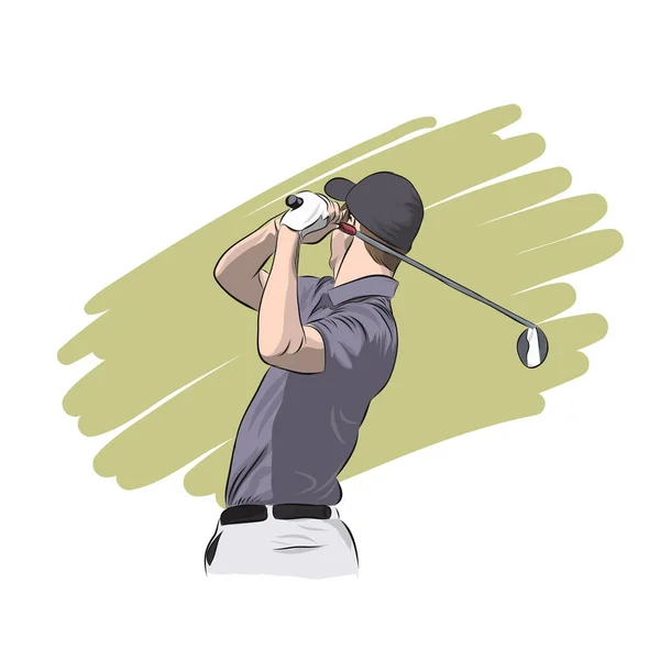 Jugador de golf vector ilustración — Vector de stock