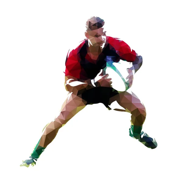 Joueur de poly-rugby avec ballon, illustr vectoriel abstrait — Image vectorielle