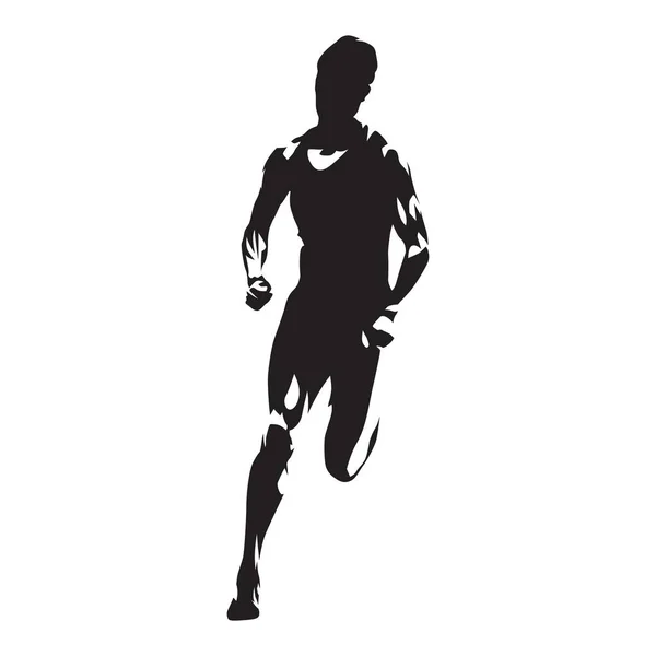 Correndo mulher, abstrato sprinting mulher vetor silhueta — Vetor de Stock