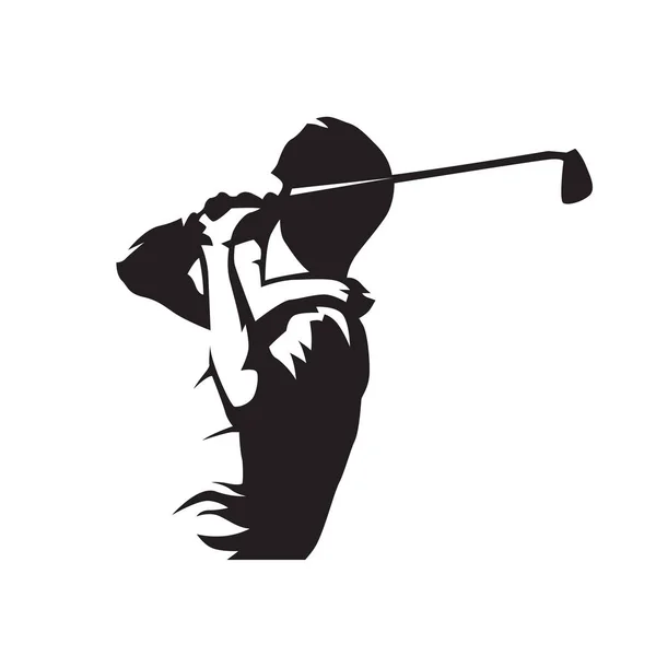 Jugador de golf, silueta vectorial aislada — Vector de stock