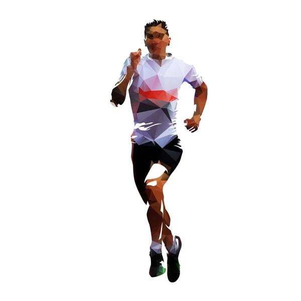 Running Man, polygonale Vektorillustration. Lauf — Stockvektor