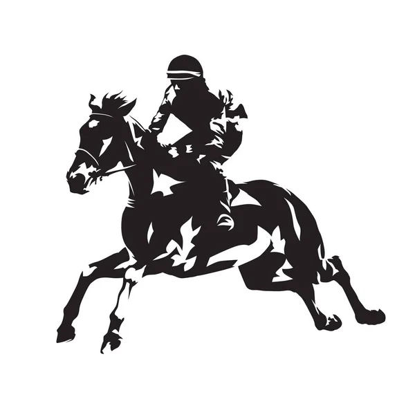 Course de chevaux, silhouette vectorielle abstraite — Image vectorielle