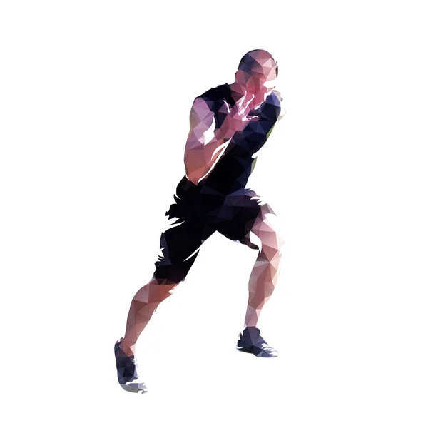 Running man, polygonal vector illustration — Stock Vector