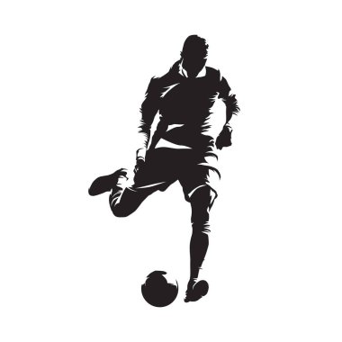 Avrupa Futbol oyuncu topu, futbol çekim. İzole vektör 