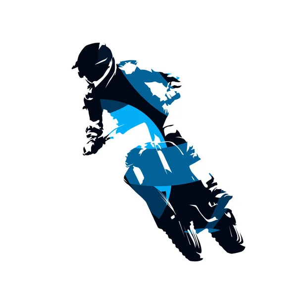 Motorcross race, abstracte blauwe vector silhouet — Stockvector