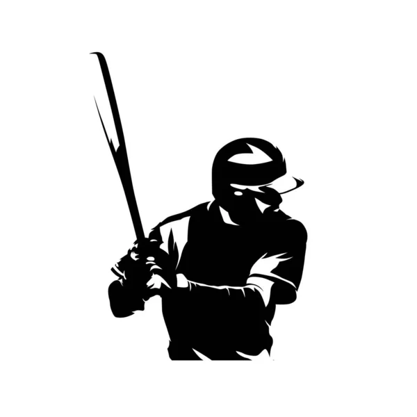 Jugador de béisbol, silueta de vector aislado — Vector de stock