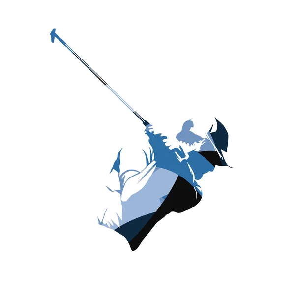 Jogador de golfe, ilustração vetorial azul abstrata. Golfista —  Vetores de Stock