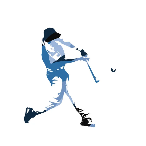 Baseball player, batter, abstract blue vector illustration — Stock Vector