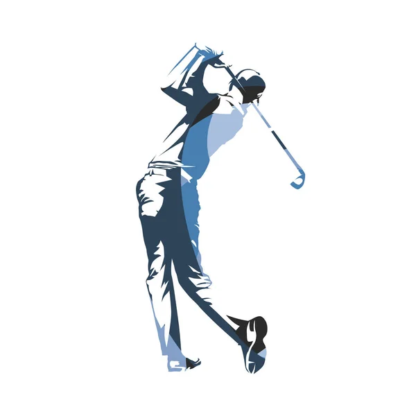 Joueur de golf, swing de golf, illustration vectorielle isolée — Image vectorielle
