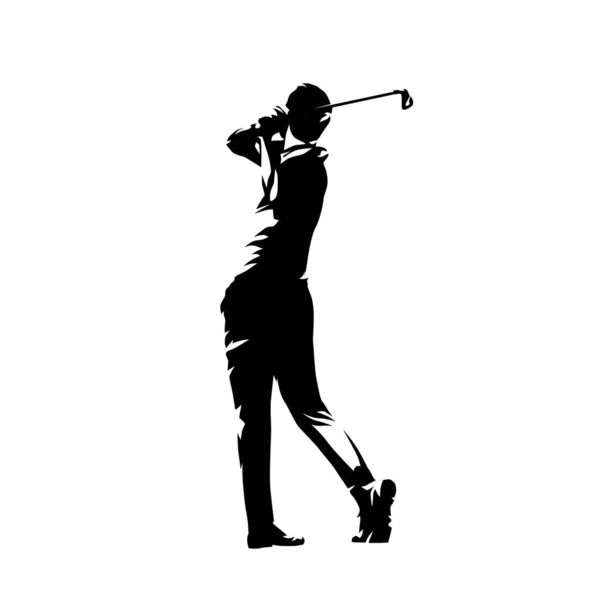 Jogador de golfe, silhueta vetorial isolada, logotipo do golfista —  Vetores de Stock