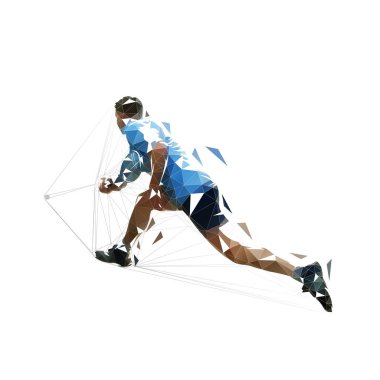 Squash oyuncusu, izole edilmiş düşük çokgen vektör çizimi. Geome