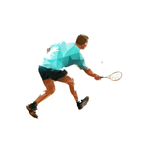 Joueur de squash, illustration vectorielle polygonale basse — Image vectorielle