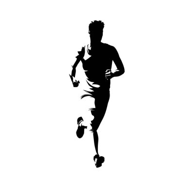 Koşan adam, maraton koşan adam. Soyut vektör silueti