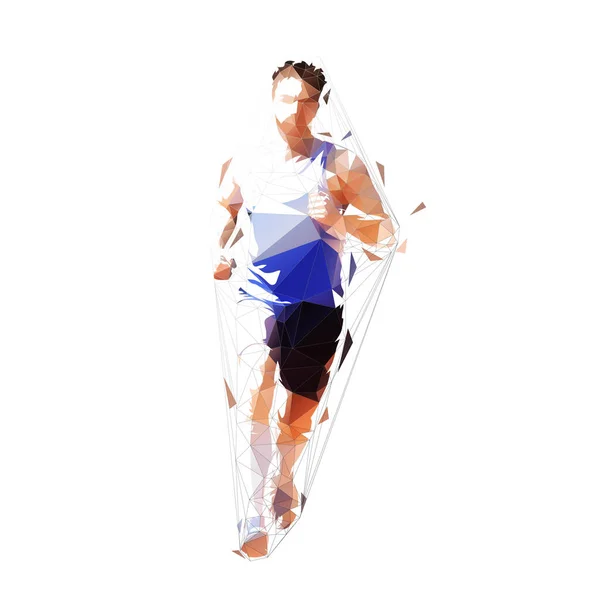 Τρέξε Χαμηλέ Πολυγωνικέ Δρομέα Μεμονωμένη Γεωμετρική Διανυσματική Απεικόνιση Πρόσθια Όψη — Διανυσματικό Αρχείο