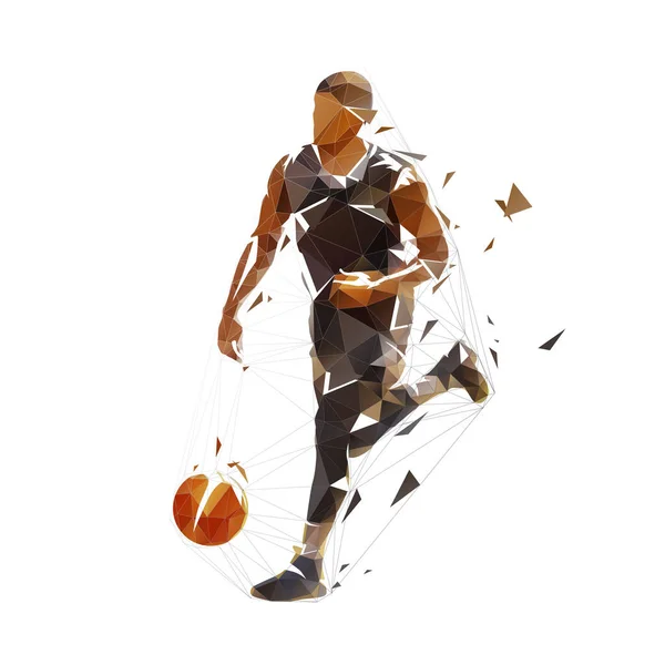 Basketball Player Low Poly Vector Illustration — Stock Vector