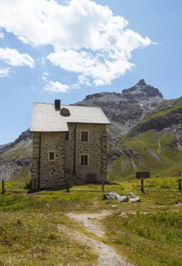 Oetztal Alpleri, Schnalstal, Suedtirol / İtalya 'daki Weisskugel Dağı ve Rıhtımı' nın zirve istasyonu