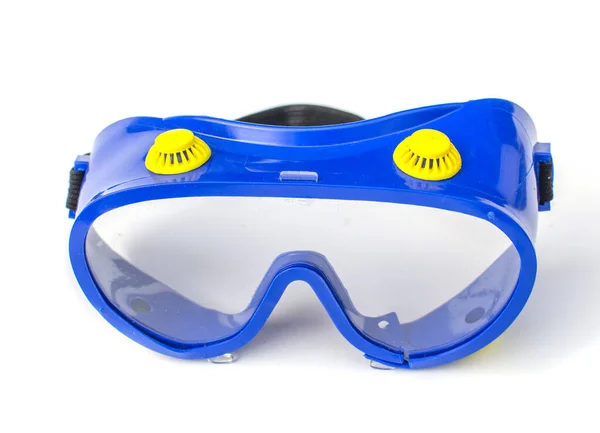 Beyaz arka planda mavi koruyucu maske