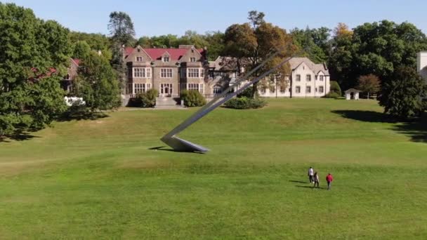 Luchtfoto Van Bard College New York — Stockvideo