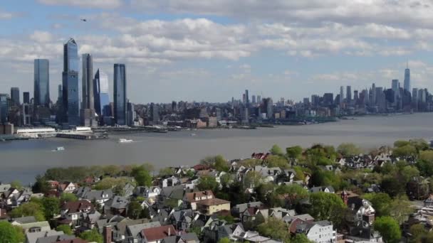 Nuevo Jersey Aéreo Hudson River — Vídeo de stock