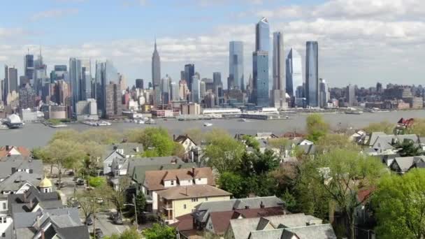 Nuevo Jersey Aéreo Hudson River — Vídeo de stock