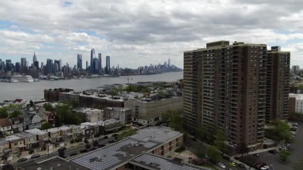 New Jersey Aerial Hudson River — Stock Video