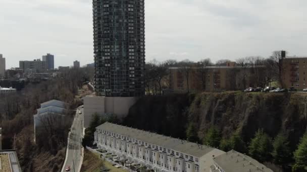 Hamn Kejserliga Antenn Flod Väg Hudson Län Bergen Län — Stockvideo