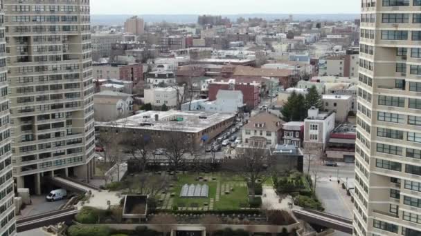 Hafen Imperiale Antenne Auf Fluss Straße Hudson County Bergen County — Stockvideo