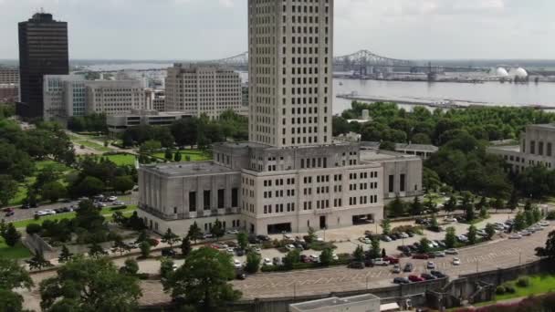 Aerial Downtown Baton Rouge Louisiana — Stock Video