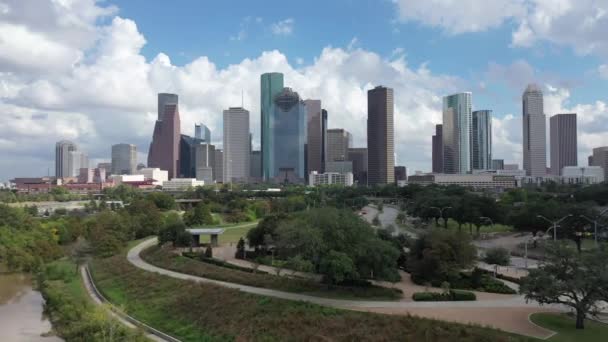 Воздушное Пространство Центра Города Техасской Земле — стоковое видео