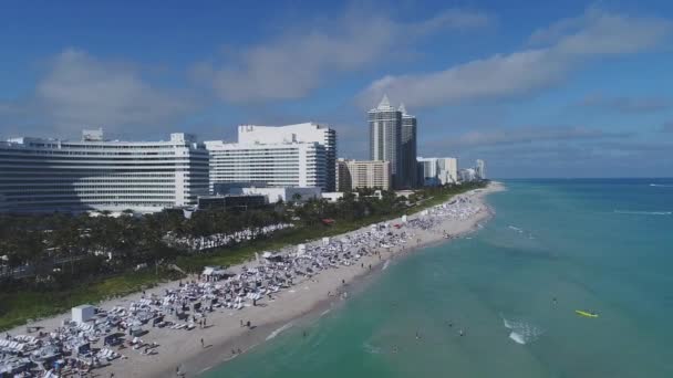 Aérea Praia Miami — Vídeo de Stock