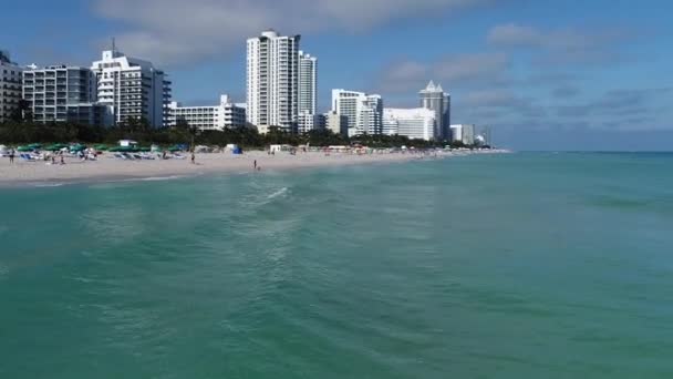 Aérea Praia Miami — Vídeo de Stock