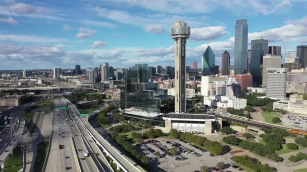 Antena Skyline Centro Dallas Texas — Vídeo de Stock