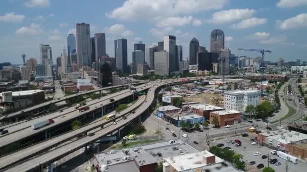 Aerial Skyline Downtown Dallas Texas — Video