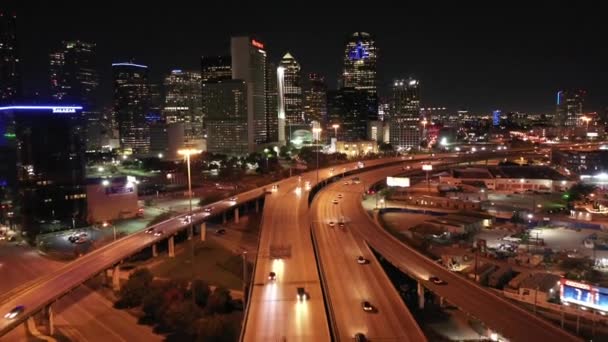 Aerial Skyline Downtown Dallas Texas — Video