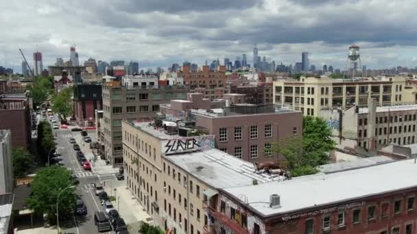 Video Bushwick Brooklyn Antenn — Stockvideo