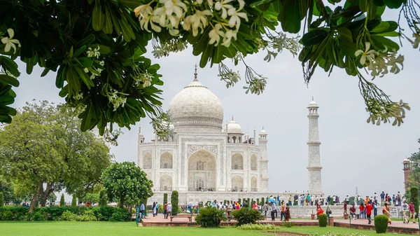 Taj Mahal Est Mausolée Marbre Une Mosquée Sanctuaire Principal Inde — Photo