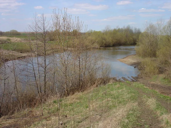 Der Fluss Kshen Der Region Kursk Einem Sonnigen Frühlingstag — Stockfoto