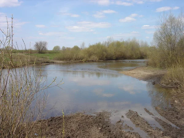 Der Fluss Kshen Der Region Kursk Einem Sonnigen Frühlingstag — Stockfoto